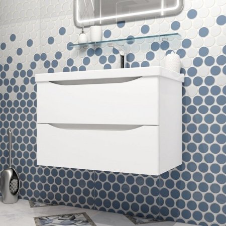 Стеклянная полка Opadiris Элеганс 80 00-00000465 Хром 