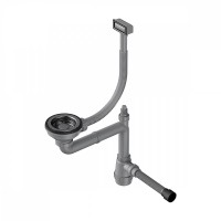 Сифон для мойки Omoikiri WK-1-GM с прямоугольным переливом, вороненая сталь