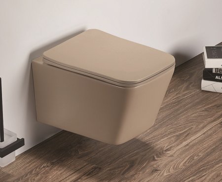 Унитаз CeramaLux 5170MC подвесной Капучино матовый с сиденьем Микролифт 