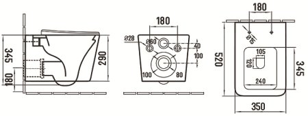 Унитаз CeramaLux 5170MC подвесной Капучино матовый с сиденьем Микролифт 