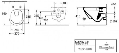 Унитаз подвесной Villeroy & Boch Subway 3.0 CeramicPlus 4670TSR1 