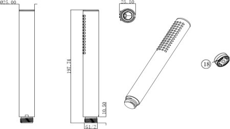 Душевая лейка Villeroy & Boch Embrace Plus TVS1084140261 