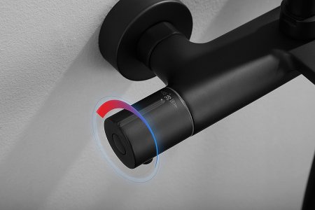 Душевая система Kaiser Serio 05382-9 с термостатом Черная матовая 