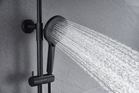 Душевая система Kaiser Serio 05382-9 с термостатом Черная матовая 