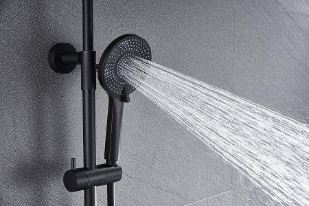 Душевая система Kaiser Serio 05382-9 с термостатом Черная матовая 