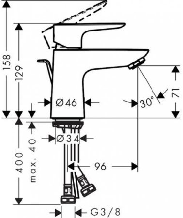 Смеситель для раковины Hansgrohe Talis E 71703000 Хром 