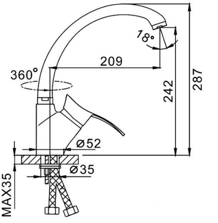 Смеситель для кухни Frap F4101-13 Красный 