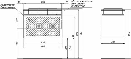 Консоль под раковину Allen Brau Liberty 75 1.33001.60 Медь браш 