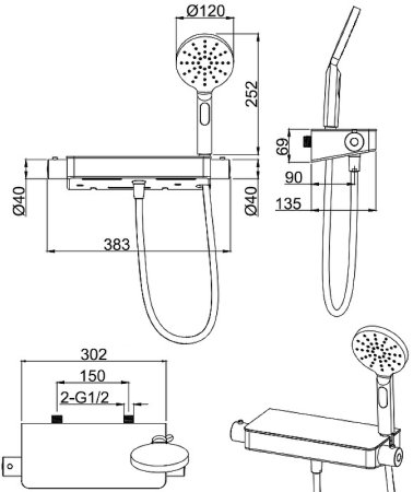 Смеситель для душа Allen Brau Fantasy 5.11002-00 с термостатом Хром 