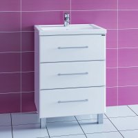 Тумба Санта Омега 60 напольная 3 ящика с умывальником Фостер 60