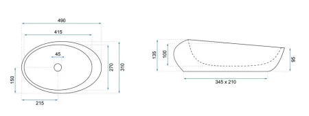 Раковина 49х31 см Rea Roxy REA-U6649 