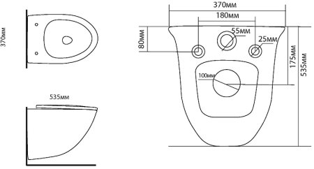 Унитаз Black&White Universe W-751 751w00 подвесной с сиденьем Микролифт 