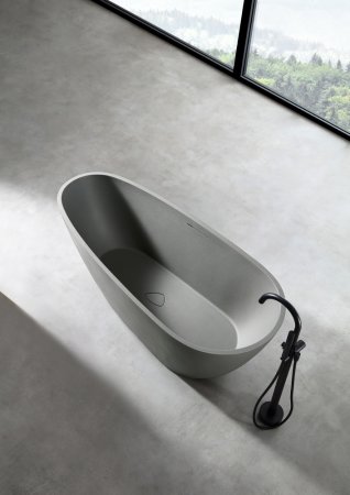 Ванна из искусственного камня ABBER Dortmund AM9911MLG светло-серая матовая 