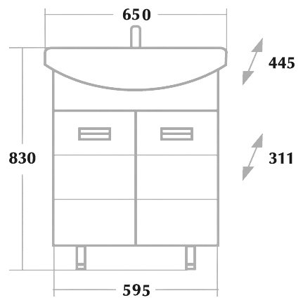 Тумба с раковиной Onika Балтика 65.10 