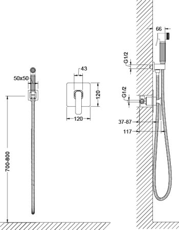 Гигиенический душ Timo Torne 4389/00SM со смесителем 