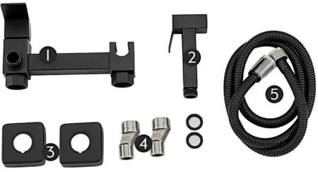 Гигиенический душ со смесителем Frap F7504-6 Черный матовый 