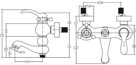 Смеситель для ванны Kaiser Logo 47722-1 Бронза 