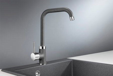 Смеситель Granula GR-0041 для кухонной мойки, графит 