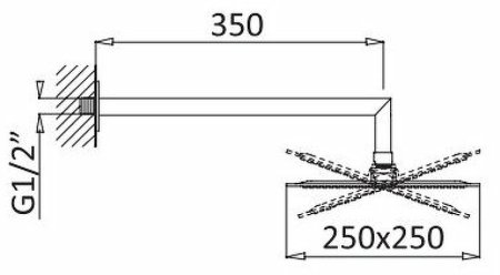 Верхний душ Cezares Czr CZR-B-TDD-25-01 Хром 