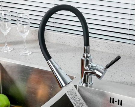 Смеситель для кухни Frap F4044 Хром Черный 