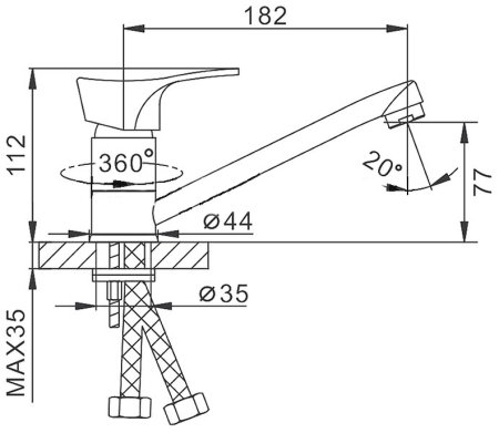 Смеситель для кухни Frap H14 F4514-B Хром 