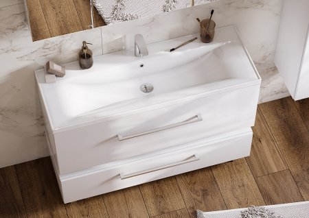 Тумба под раковину Aquaton Мадрид 120 М 1A168701MA010 подвесная Белая 