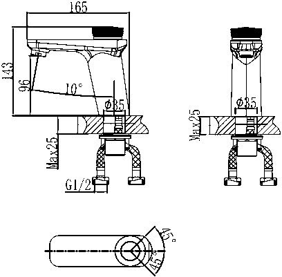 Смеситель D&K Bayern Alfeld DA1482101 для раковины 