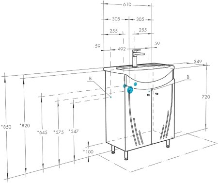 Тумба под раковину Aquaton Минима Н 61 1A104201MN010 Белая 