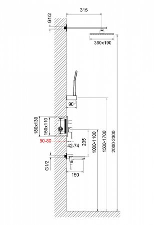 Душевой комплект Timo Selene SX-3069/00SM (1013) с внутренней частью 