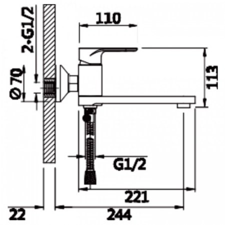 Cмеситель для ванны ViEiR V043532 Хром 