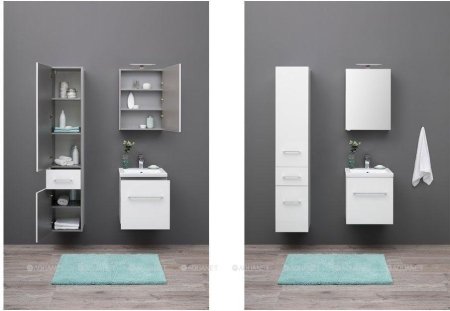 Шкаф-пенал для ванной Aquanet Порто 35 L белый 