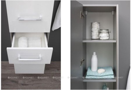 Шкаф-пенал для ванной Aquanet Порто 35 L белый 