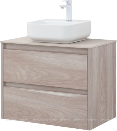Тумба с раковиной Aquanet Nova Lite 75 орех светлый (2 ящика) 
