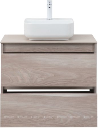 Тумба с раковиной Aquanet Nova Lite 75 орех светлый (2 ящика) 