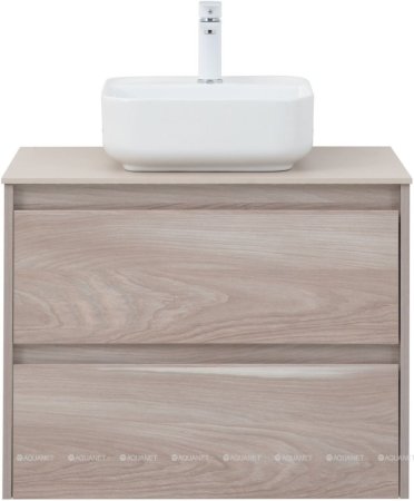 Тумба с раковиной Aquanet Nova Lite 75 орех светлый (2 ящика) 