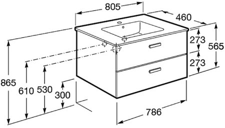 Тумба под раковину Roca Victoria Nord 80 ZRU9000032 подвесная Белая 