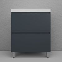Тумба напольная Style Line "Манхэттен 60" ЭМАЛЬ под ASTI 60 2 ящика PLUS графит