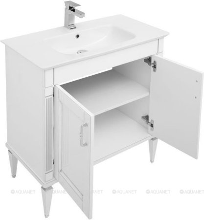Тумба с раковиной Aquanet Селена 70 белый, серебро 