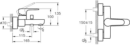 Смеситель для ванны Vitra Root Round A42725EXP Хром 