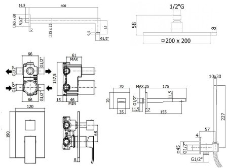 Душевая система Paffoni Elle KITEL019CR120 Хром 