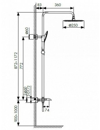 Душевая система Kaiser Nove 06182 с термостатом Хром 