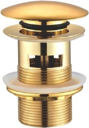 Донный клапан для раковины CeramaLux RD011 с переливом, золото 