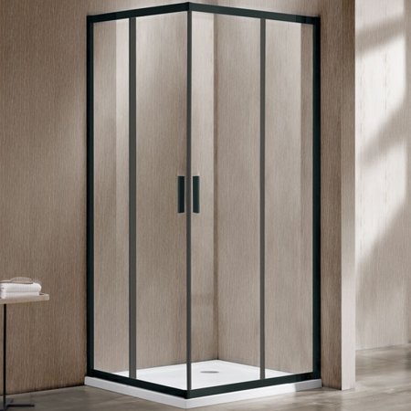 Душевой уголок Vincea Garda 120x80 VSS-1G8012CLB профиль Черный стекло прозрачное 