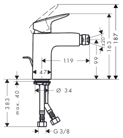 Смеситель Hansgrohe Logis 71200000 для биде 