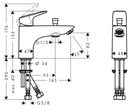 Смеситель Hansgrohe Logis 71312000 на борт ванны 