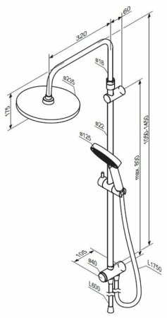 Душевая система Damixa Apollo 947000300 Черная матовая 