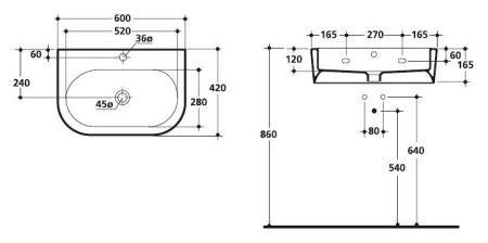 Раковина Kerasan Flo 314201 60 см 