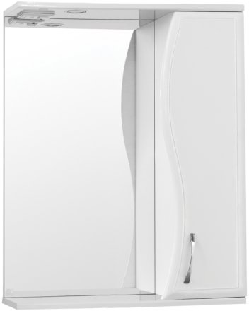 Зеркало со шкафом Style Line Эко волна Панда 60 С с подсветкой Белый глянец 
