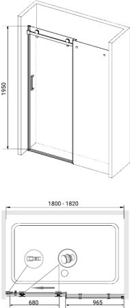 Душевая дверь в нишу RGW Tornado TO-14 180x195 стекло прозрачное 