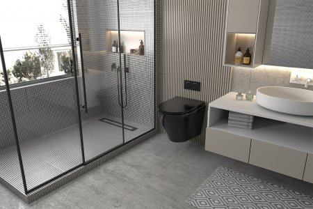 Унитаз Abber Bequem AC1102MB подвесной Черный матовый с сиденьем Микролифт 